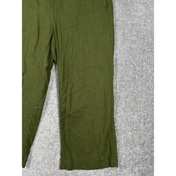 Coldwater Creek Linen Rayon Pull On Cropped Pants Womens XS 4-6 Green Pockets - Picture 8 of 16